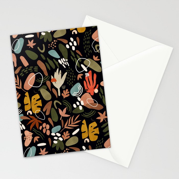 Abstract shapes of dark modern nature Stationery Card Gallery Image 2