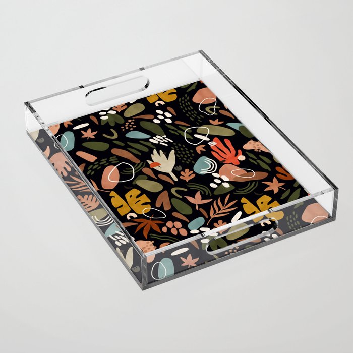 Abstract shapes of dark modern nature Acrylic Tray Gallery Image 1