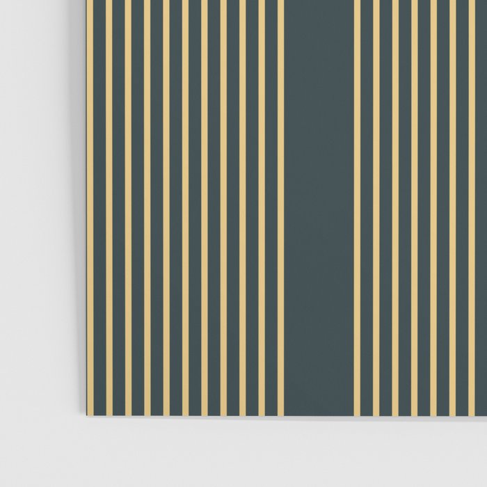 Geometric Lines Rainbows 19 in Slate Blue Gold Poster Gallery Image 3
