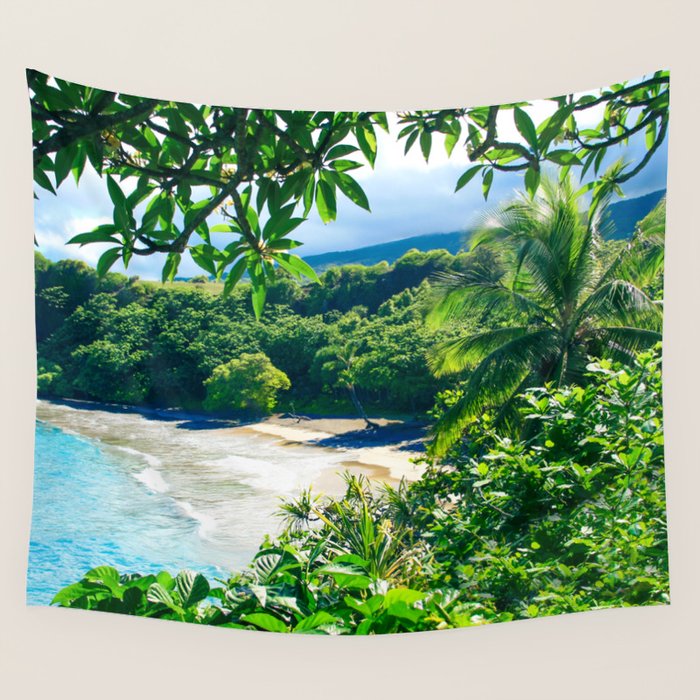 Hamoa Beach Hana Maui Hawaii Wall Tapestry Gallery Image 4