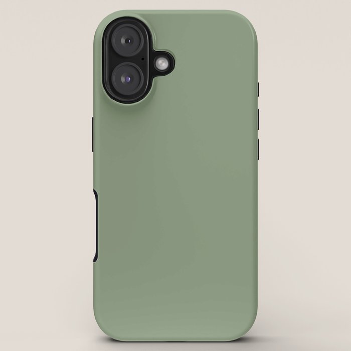 LAUREL TREE SOLID COLOR Plain Muted Green Shade iPhone Case Gallery Image 5