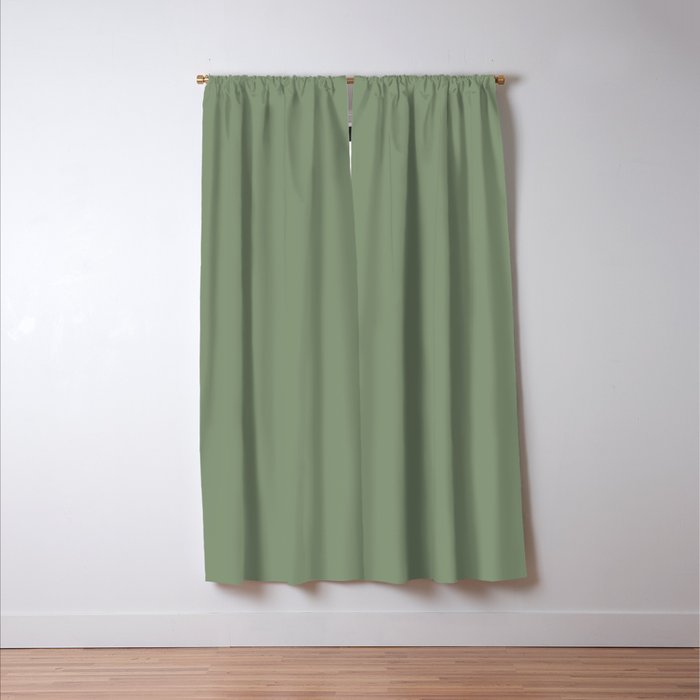 LAUREL TREE SOLID COLOR Plain Muted Green Shade Window Curtain Gallery Image 3