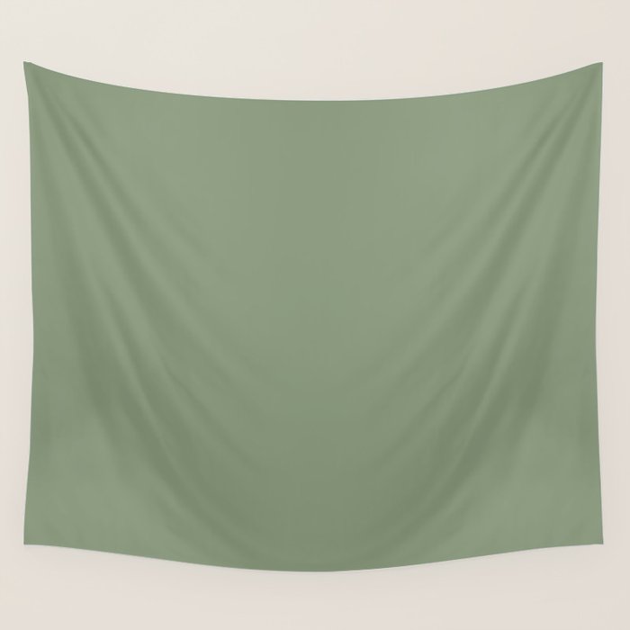 LAUREL TREE SOLID COLOR Plain Muted Green Shade Wall Tapestry Gallery Image 4