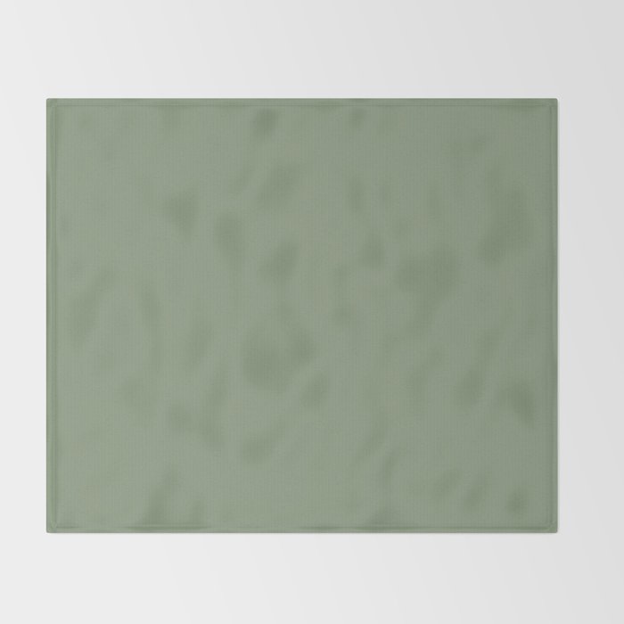 LAUREL TREE SOLID COLOR Plain Muted Green Shade Throw Blanket Gallery Image 2