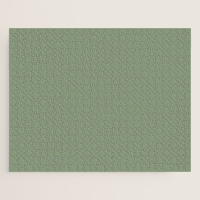 LAUREL TREE SOLID COLOR Plain Muted Green Shade Jigsaw Puzzle Gallery Image 1