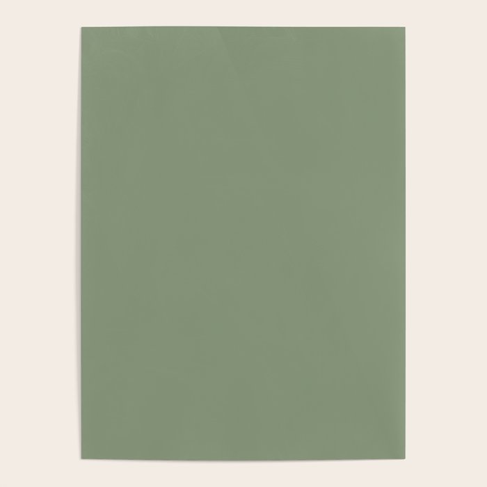 LAUREL TREE SOLID COLOR Plain Muted Green Shade Poster Gallery Image 4