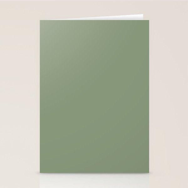 LAUREL TREE SOLID COLOR Plain Muted Green Shade Stationery Card Gallery Image 1