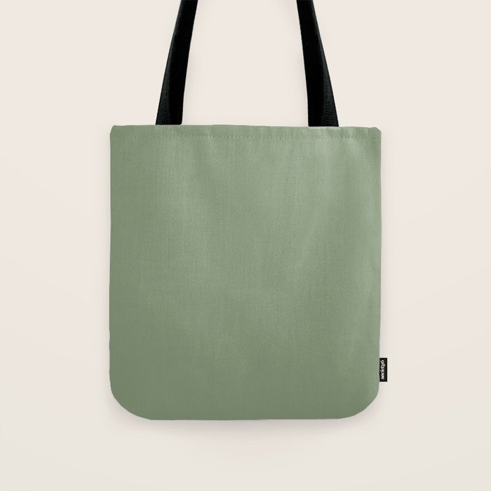 LAUREL TREE SOLID COLOR Plain Muted Green Shade Tote Bag Gallery Image 1
