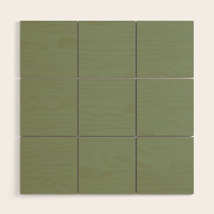 LAUREL TREE SOLID COLOR Plain Muted Green Shade Wood Wall Art Gallery Image 1