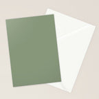 LAUREL TREE SOLID COLOR Plain Muted Green Shade Stationery Card Gallery Image 2