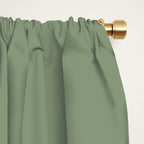 LAUREL TREE SOLID COLOR Plain Muted Green Shade Window Curtain Gallery Image 2