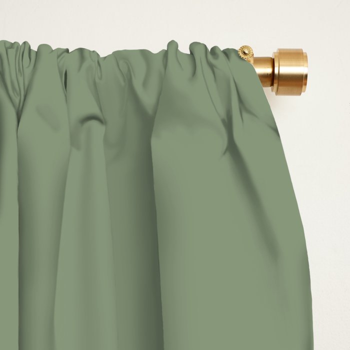 LAUREL TREE SOLID COLOR Plain Muted Green Shade Window Curtain Gallery Image 2