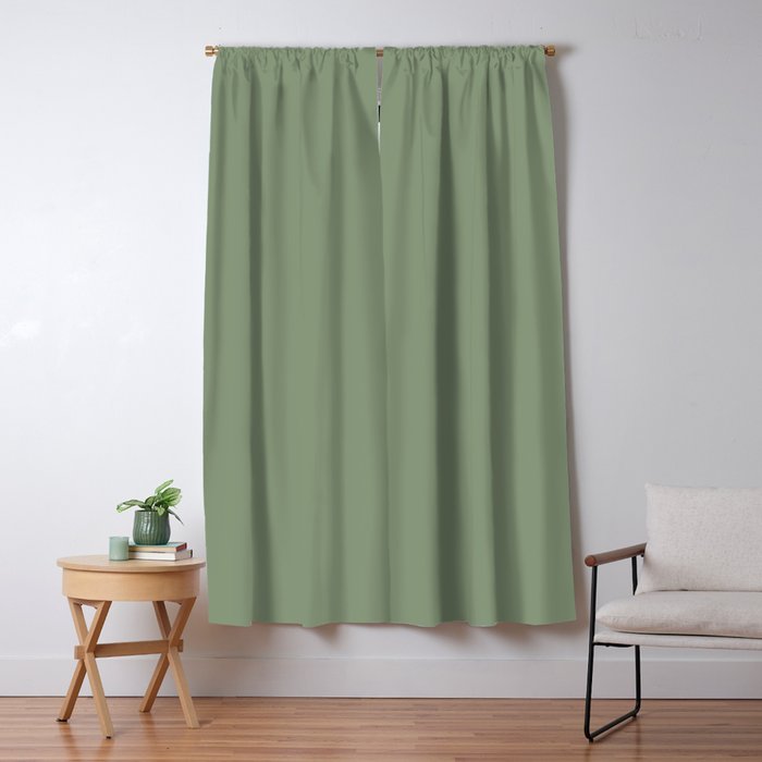 LAUREL TREE SOLID COLOR Plain Muted Green Shade Window Curtain Gallery Image 5