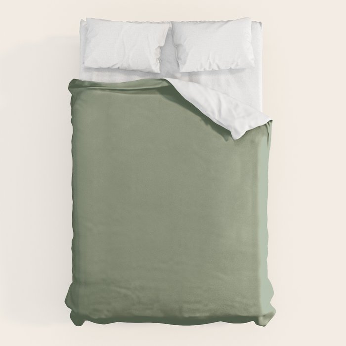 LAUREL TREE SOLID COLOR Plain Muted Green Shade Duvet Cover Gallery Image 6