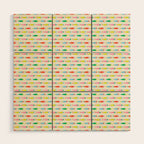 Funny colorful fish cartoon art pattern Wood Wall Art Gallery Image 1