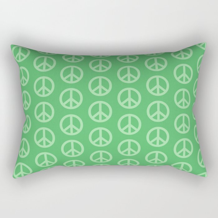 Peace Symbols - Green Rectangular Pillow Gallery Image 2