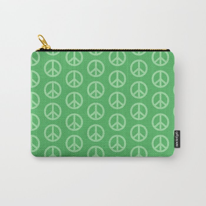 Peace Symbols - Green Carry All Pouch Gallery Image 1
