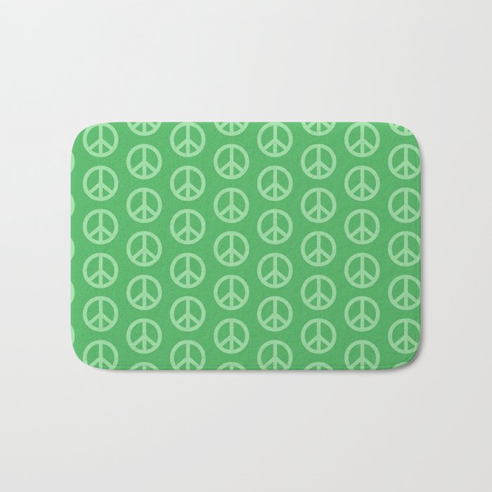 Peace Symbols - Green Bath Mat Gallery Image 1