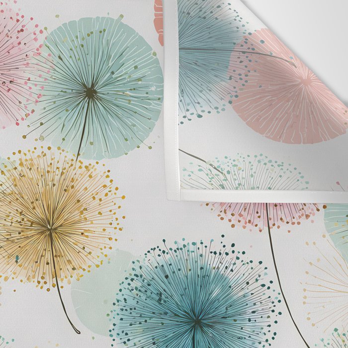 Abstract Dandelion Print in Retro Colors Wall Tapestry Gallery Image 3