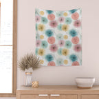 Abstract Dandelion Print in Retro Colors Wall Tapestry Gallery Image 2