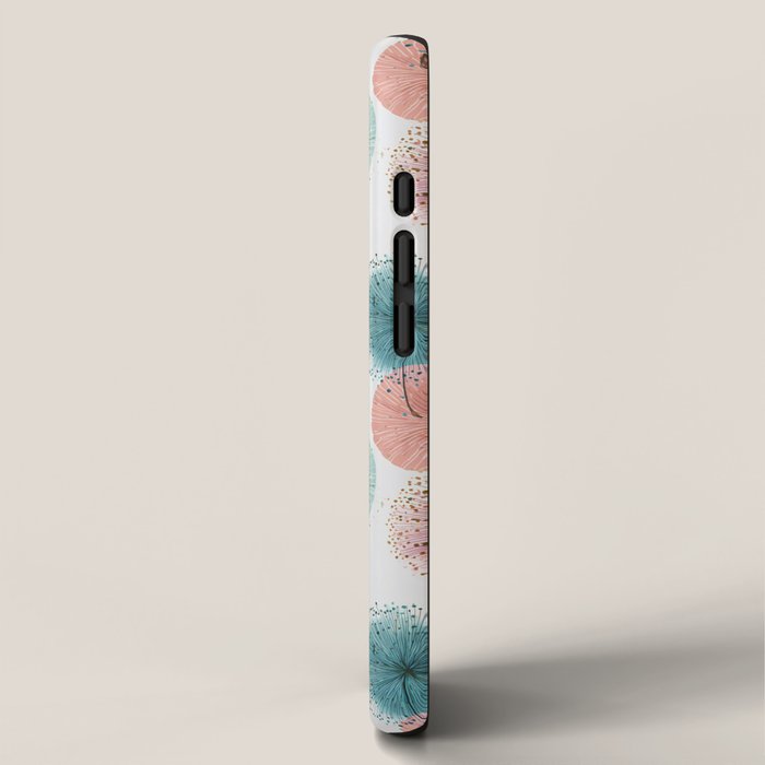 Abstract Dandelion Print in Retro Colors iPhone Case Gallery Image 2