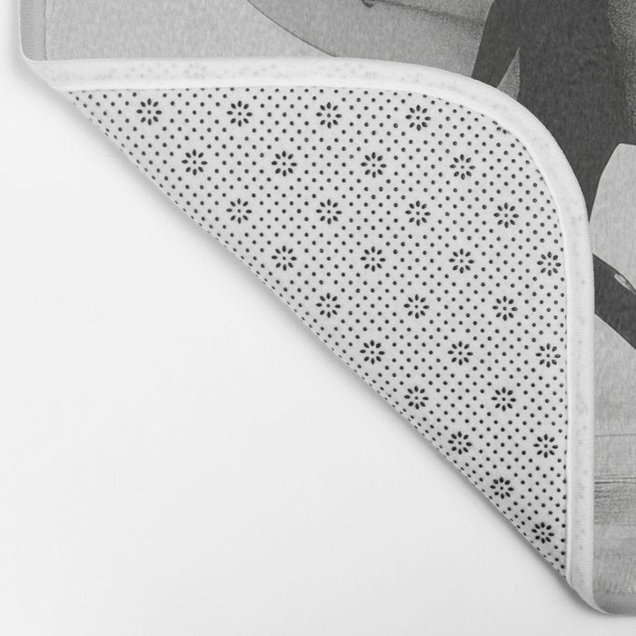 Surf Shadows - Monochrome Ocean Photography Bath Mat Gallery Image 2