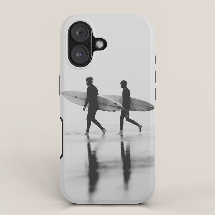 Surf Shadows - Monochrome Ocean Photography iPhone Case Gallery Image 1