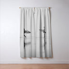 Surf Shadows - Monochrome Ocean Photography Window Curtain Gallery Image 3