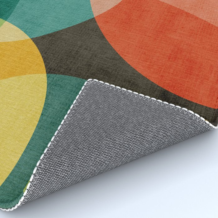 Colorful Modern Bold Circles MCM Artwork Rug Gallery Image 4