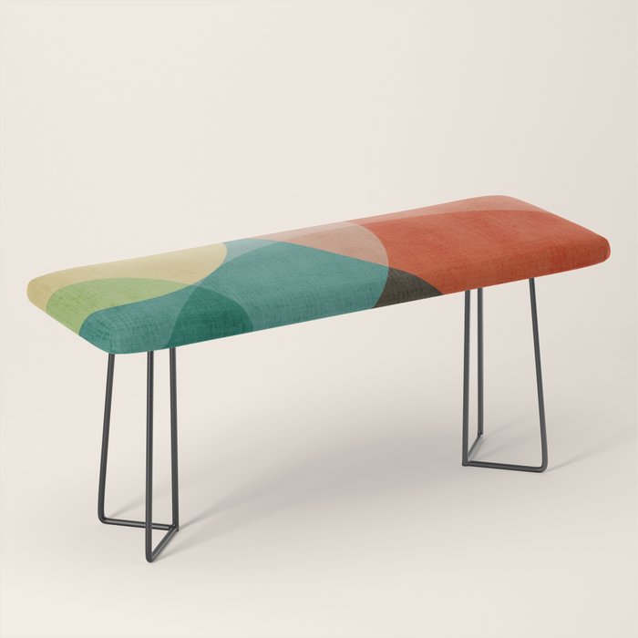 Colorful Modern Bold Circles MCM Artwork Bench Gallery Image 1