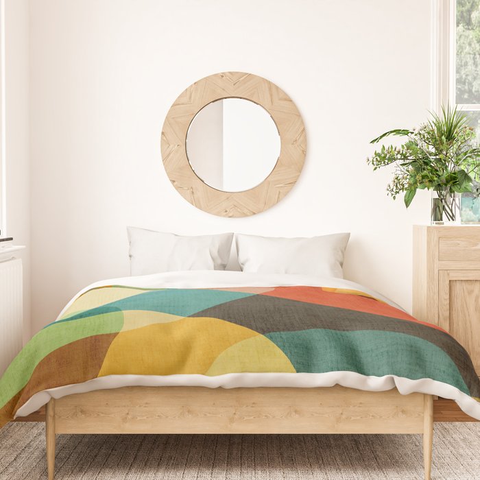 Colorful Modern Bold Circles MCM Artwork Duvet Cover Gallery Image 3