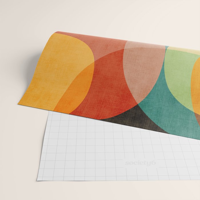 Colorful Modern Bold Circles MCM Artwork Wrapping Paper Gallery Image 2