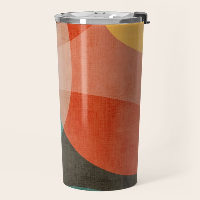 Colorful Modern Bold Circles MCM Artwork Travel Mug Gallery Image 2
