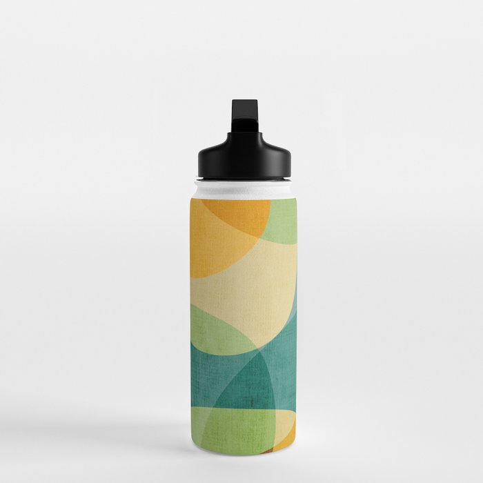 Colorful Modern Bold Circles MCM Artwork Water Bottle Gallery Image 3