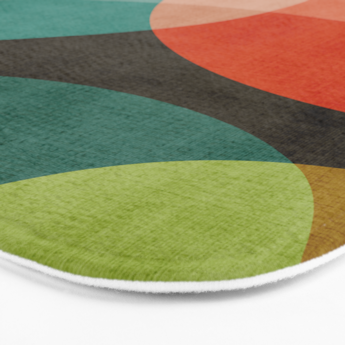 Colorful Modern Bold Circles MCM Artwork Bath Mat Gallery Image 3