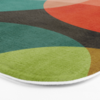 Colorful Modern Bold Circles MCM Artwork Bath Mat Gallery Image 3
