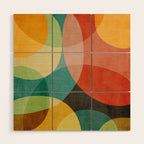 Colorful Modern Bold Circles MCM Artwork Wood Wall Art Gallery Image 1