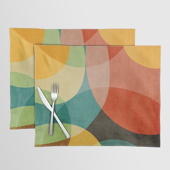 Colorful Modern Bold Circles MCM Artwork Placemat Gallery Image 1