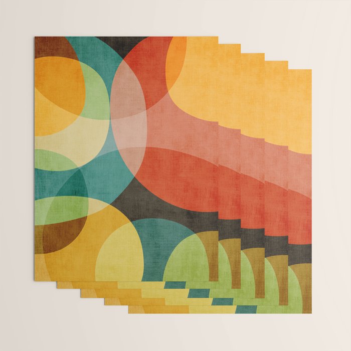 Colorful Modern Bold Circles MCM Artwork Wrapping Paper Gallery Image 3