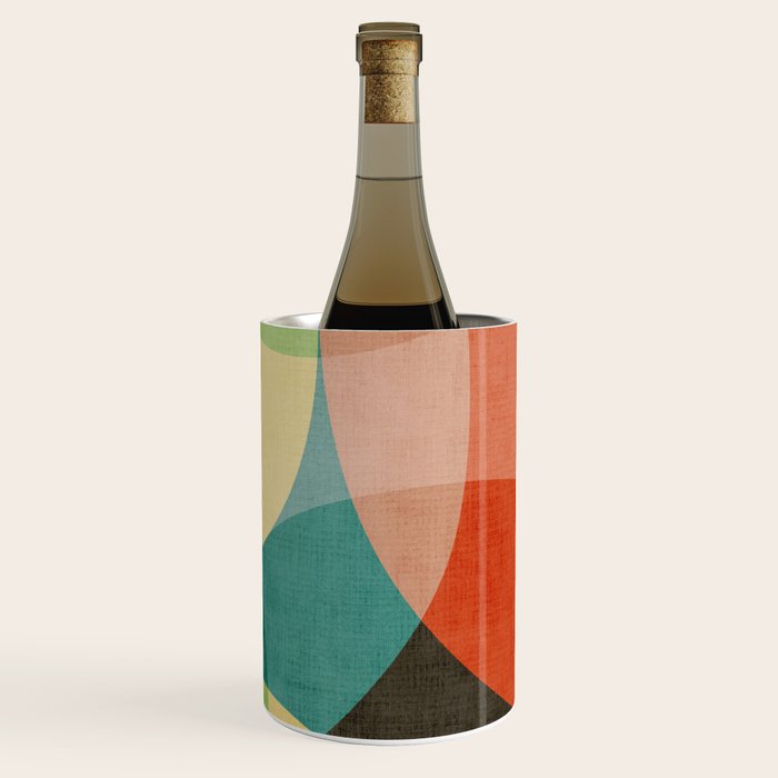 Colorful Modern Bold Circles MCM Artwork Wine Chiller Gallery Image 1