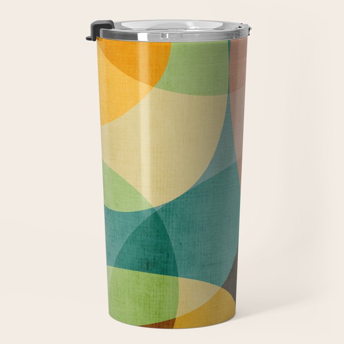Colorful Modern Bold Circles MCM Artwork Travel Mug Gallery Image 3