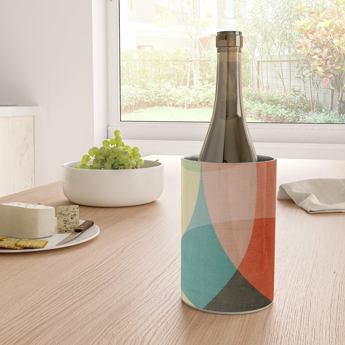 Colorful Modern Bold Circles MCM Artwork Wine Chiller Gallery Image 4