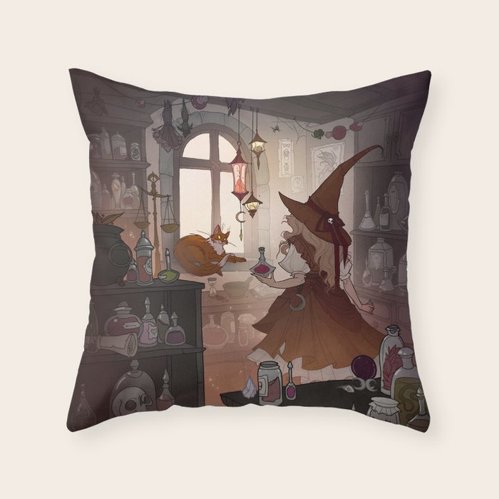 Apothecary Witch Throw Pillow Gallery Image 6