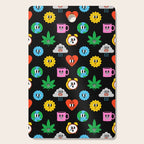 Funny retro cartoon sticker art pattern Cutting Board Gallery Image 1
