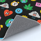 Funny retro cartoon sticker art pattern Rug Gallery Image 4