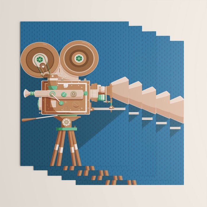 Cine Blue Lens Wrapping Paper Gallery Image 3