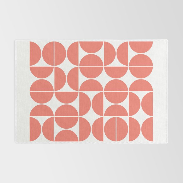Mid Century Modern Geometric 04 Living Coral Rug Gallery Image 2