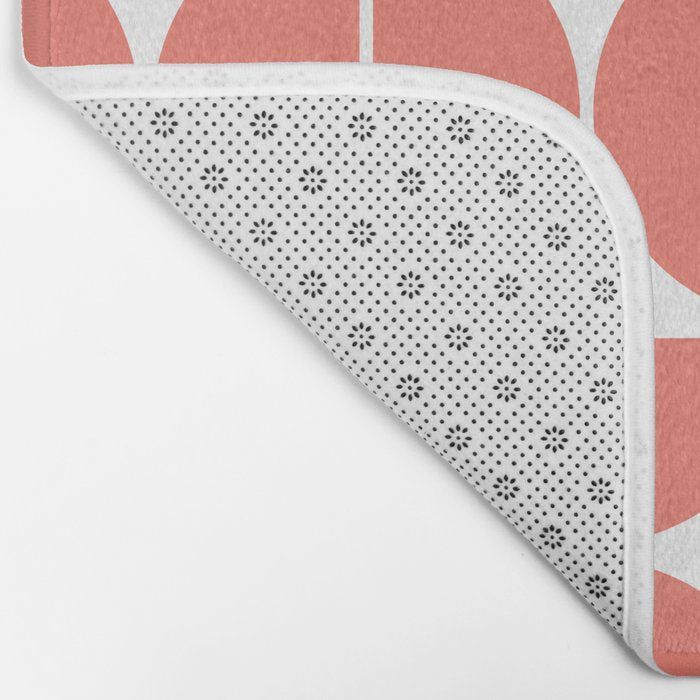 Mid Century Modern Geometric 04 Living Coral Bath Mat Gallery Image 2