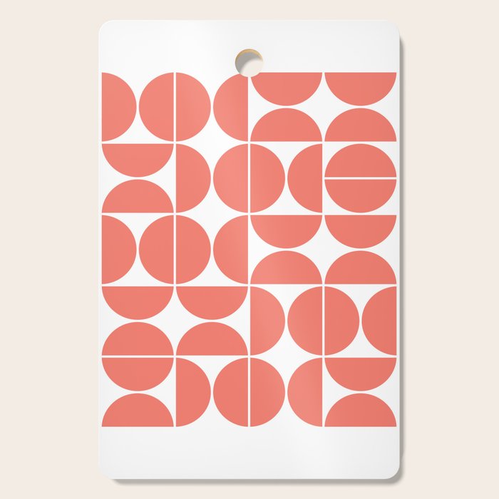 Mid Century Modern Geometric 04 Living Coral Cutting Board Gallery Image 1