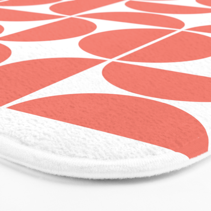 Mid Century Modern Geometric 04 Living Coral Bath Mat Gallery Image 3